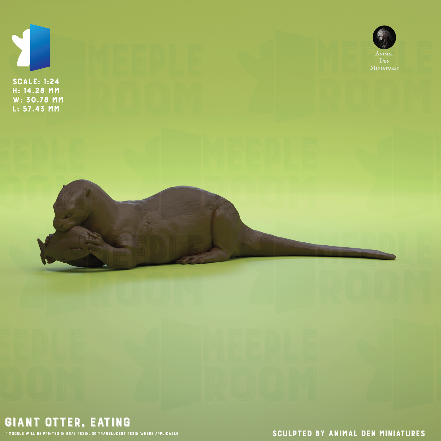 Giant Otter by Animal Den Miniatures | Miniature | TTRPG | Unpainted | Print on Demand