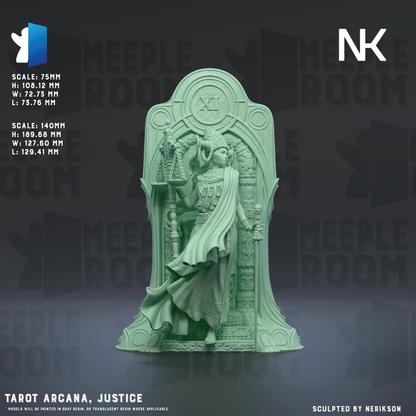 Tarot Arcana, Justice by Nerikson | Miniature | TTRPG | Unpainted | Print on Demand