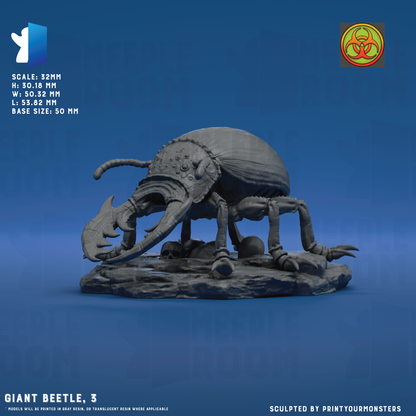 Giant Beetle by PrintYourMonsters | Miniature | TTRPG | Unpainted | Print on Demand