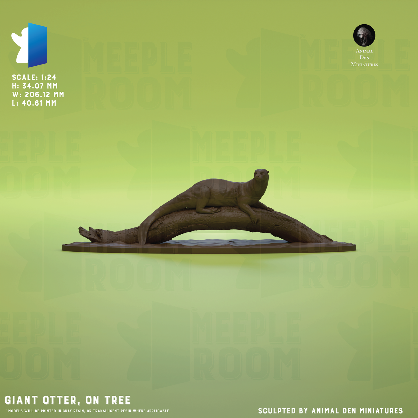 Giant Otter by Animal Den Miniatures | Miniature | TTRPG | Unpainted | Print on Demand