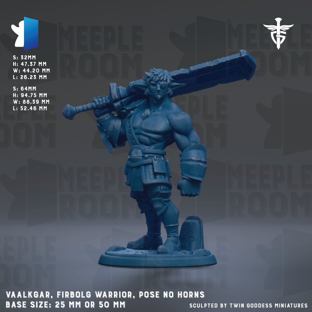 a blue warrior figurine with a sword, standing on a base and posing with a large shield. The figurine is described as a "Firboli Warrior" and "Valağıgır, Firboli Warrior, pose no horns". The base size of the figurine is either 25mm or 50mm. The image is a collage of multiple images, and it is not a single image but a collection of images.