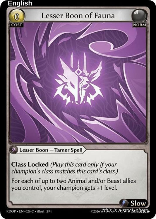 Lesser Boon of Fauna