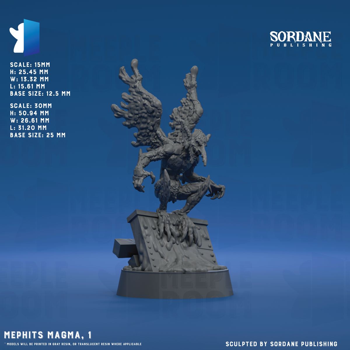 Mephits Magma by Sordane Publishing | Miniature | TTRPG | Unpainted | Print on Demand