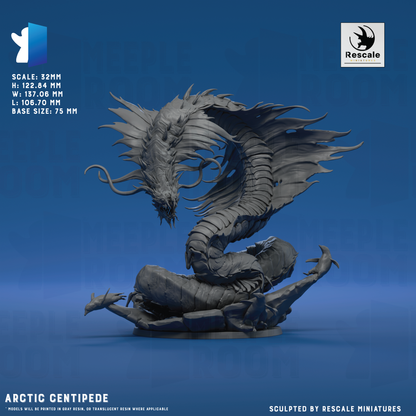 Arctic Centipede by Rescale Miniatures | Miniature | TTRPG | Unpainted | Print on Demand