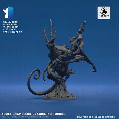 Adult Chameleon Dragon by Rescale Miniatures | Miniature | TTRPG | Unpainted | Print on Demand