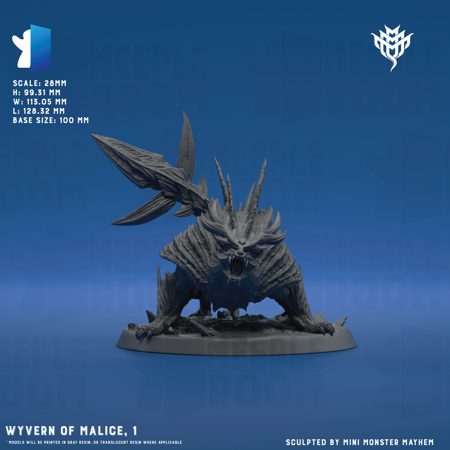Wyvern of Malice by Mini Monster Mayhem | Miniature | TTRPG | Unpainted | Print on Demand