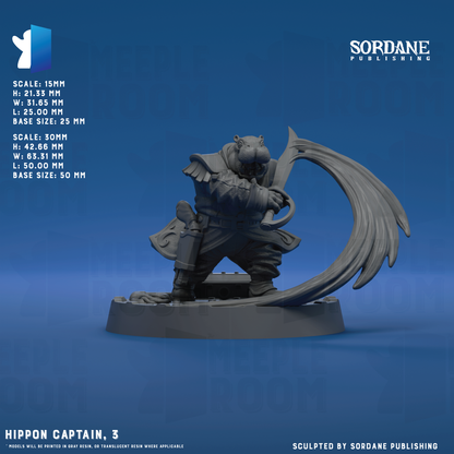 Hippon Captain by Sordane Publishing | Miniature | TTRPG | Unpainted | Print on Demand