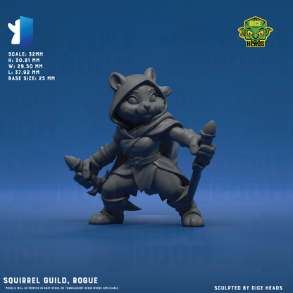 Squirrel Guild by Dice Heads | Miniature | TTRPG | Unpainted | Print on Demand