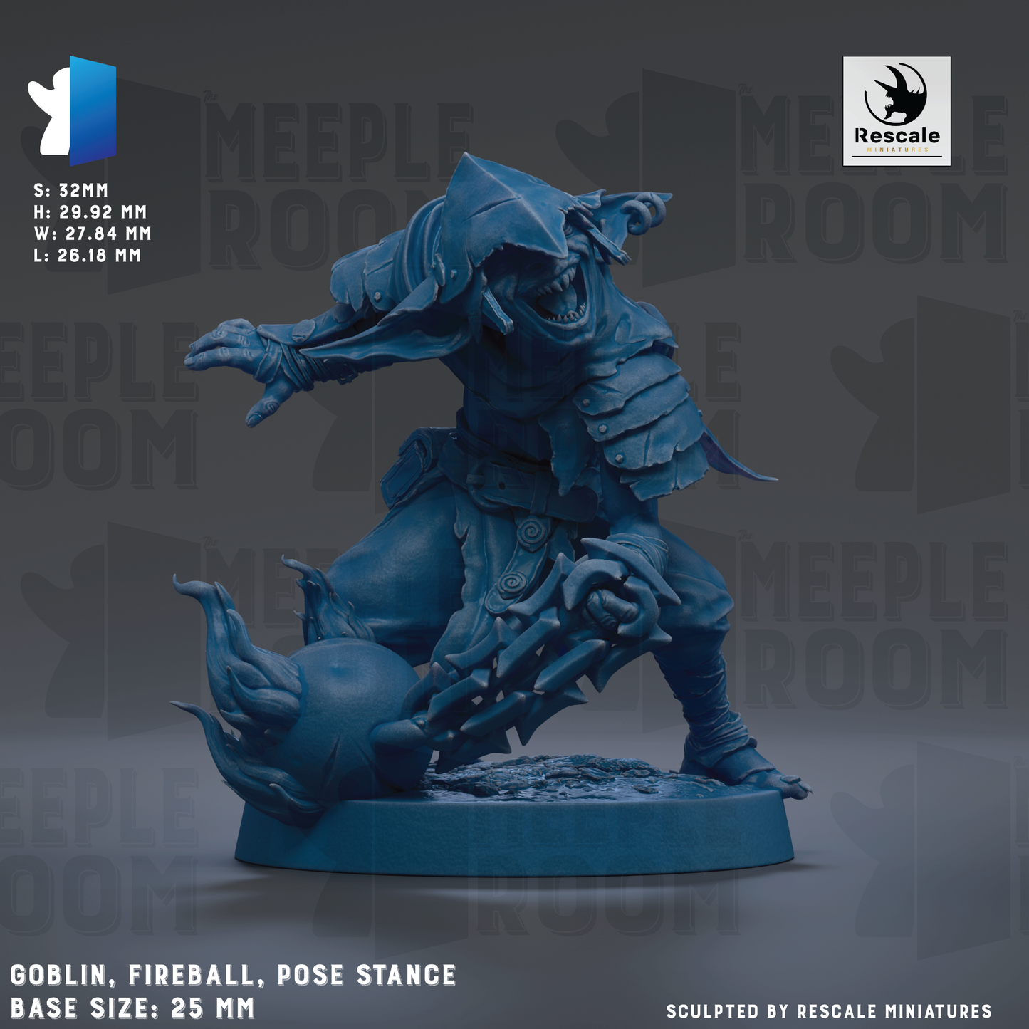 a blue statue of a man with a sword