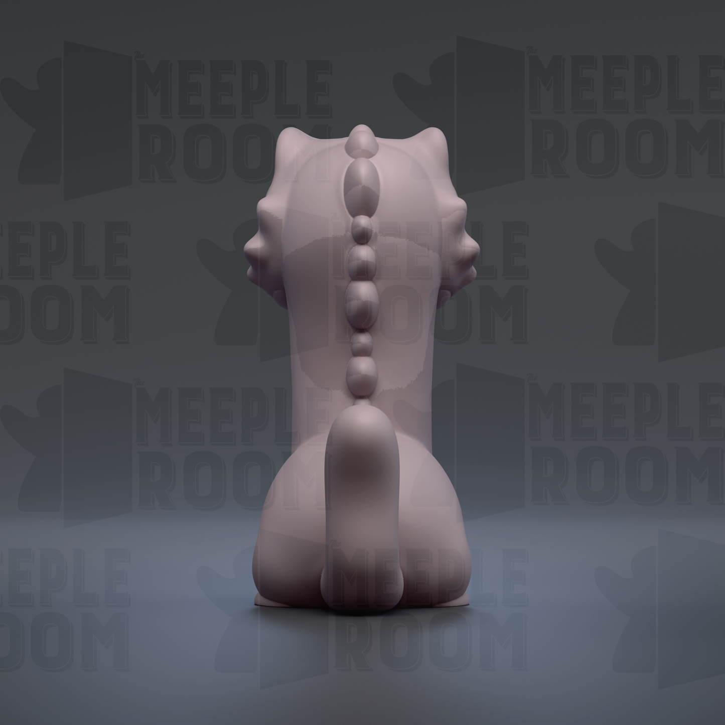 A 3D rendering of a pink, abstract sculpture with a unique, textured design.