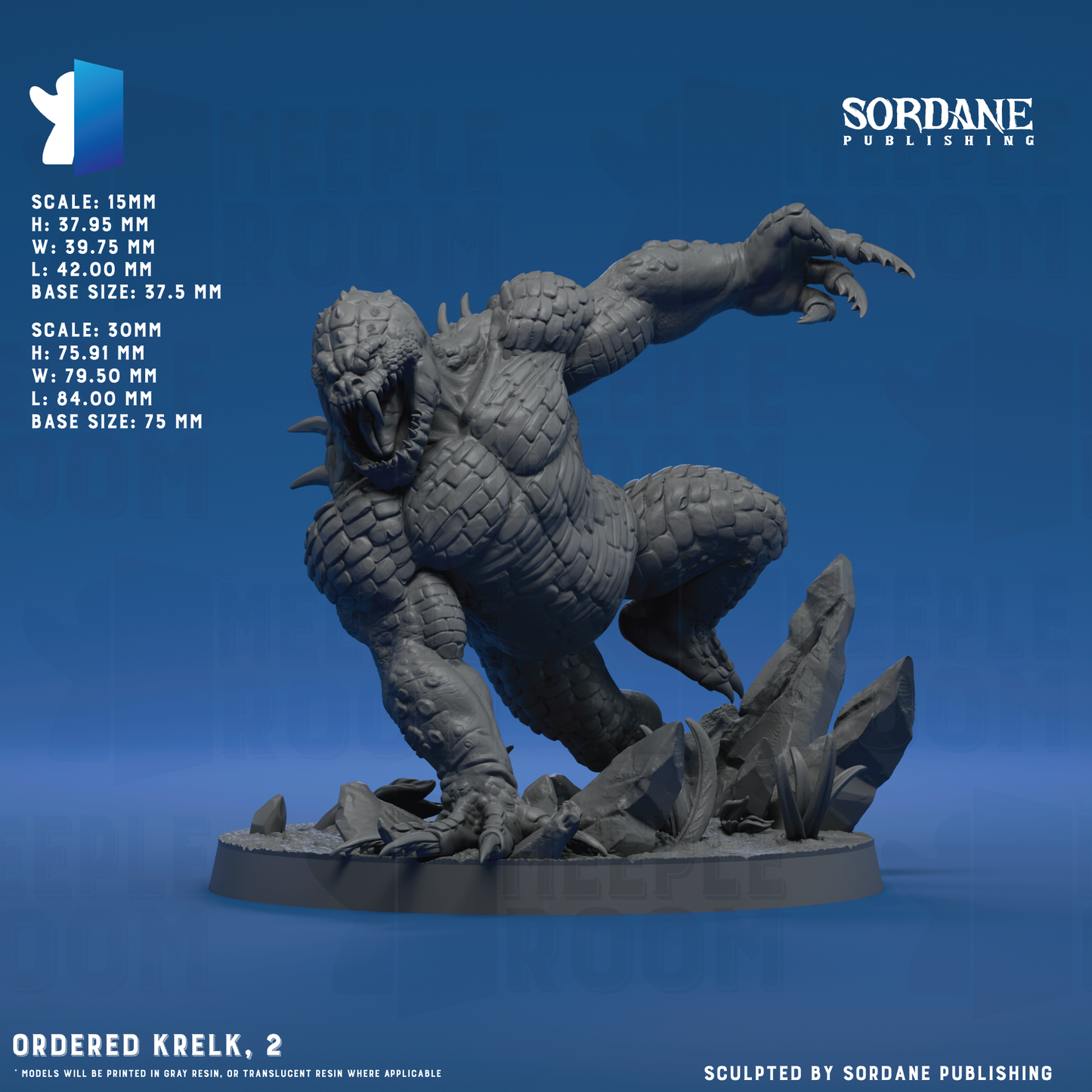 Ordered Krelk by Sordane Publishing | Miniature | TTRPG | Unpainted | Print on Demand