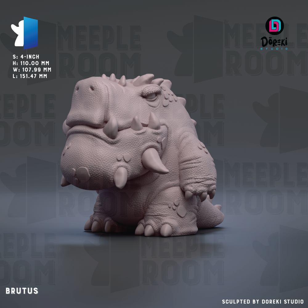 a 3D model of a small, pinkish-brown creature with sharp teeth and claws, resembling a small animal or a mythical creature.