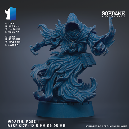 The image is a figurine of a gargoyle-like creature with a hood, depicted in a dynamic pose. The figurine is shown in a base size of 12.5 mm or 25 mm, and it is published by Sordane Publishing.