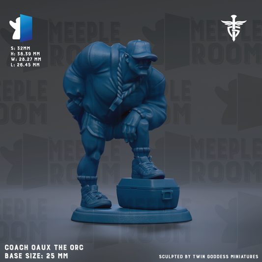a blue plastic figure of a man kneeling down