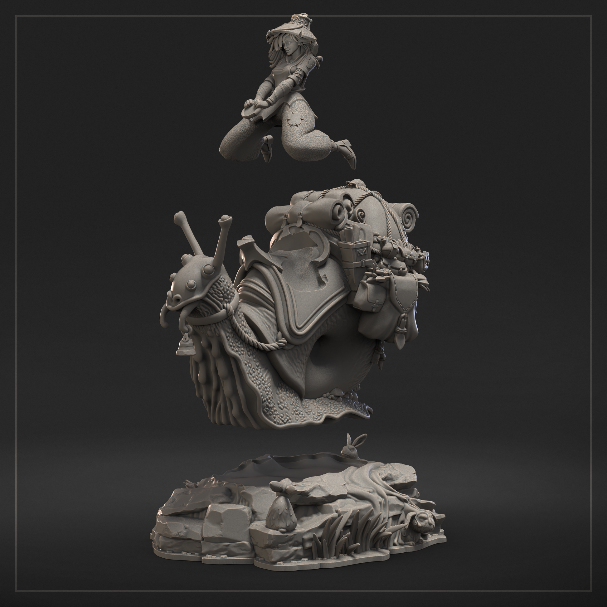 a sculpture of a woman riding a horse