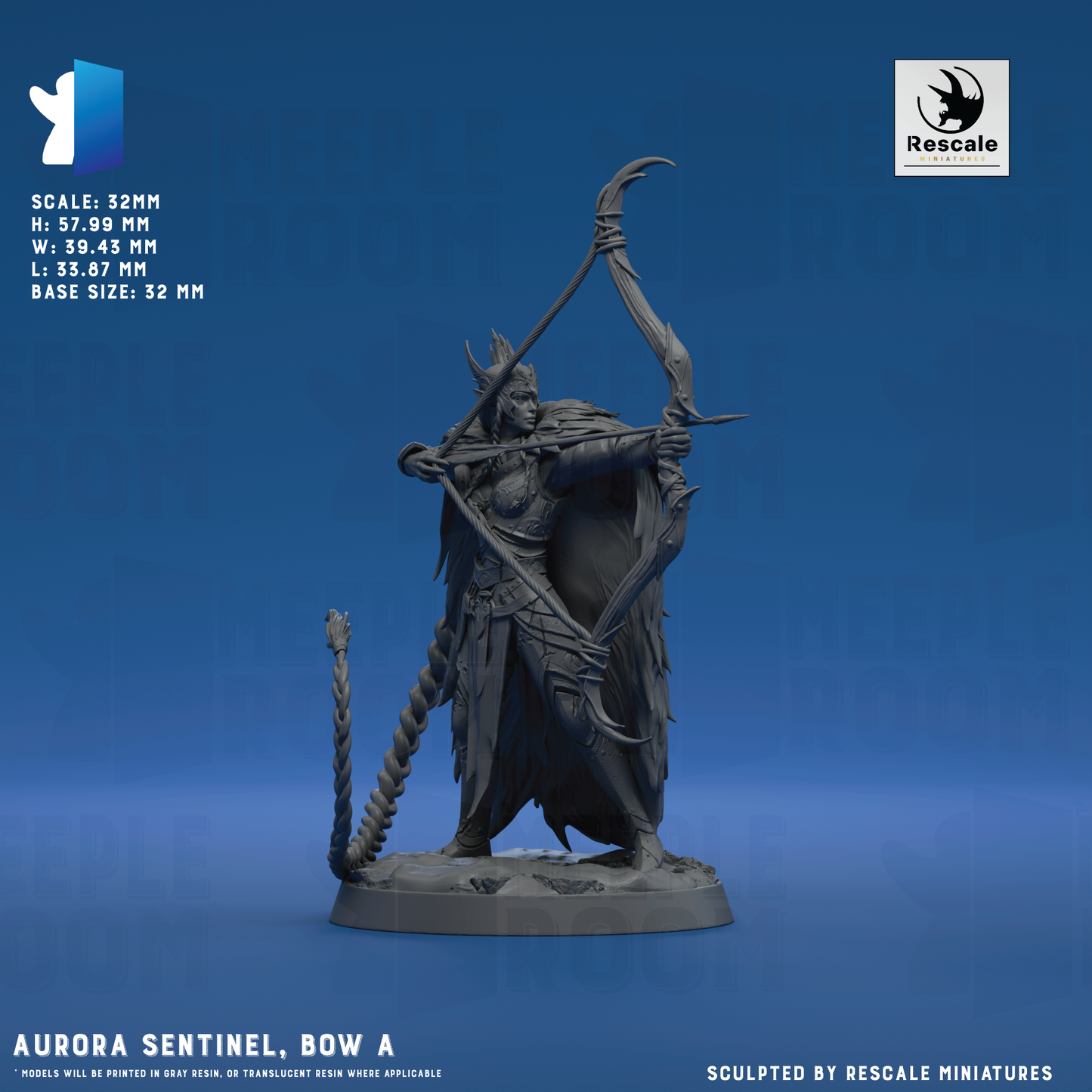 Aurora Sentinel by Rescale Miniatures | Miniature | TTRPG | Unpainted | Print on Demand