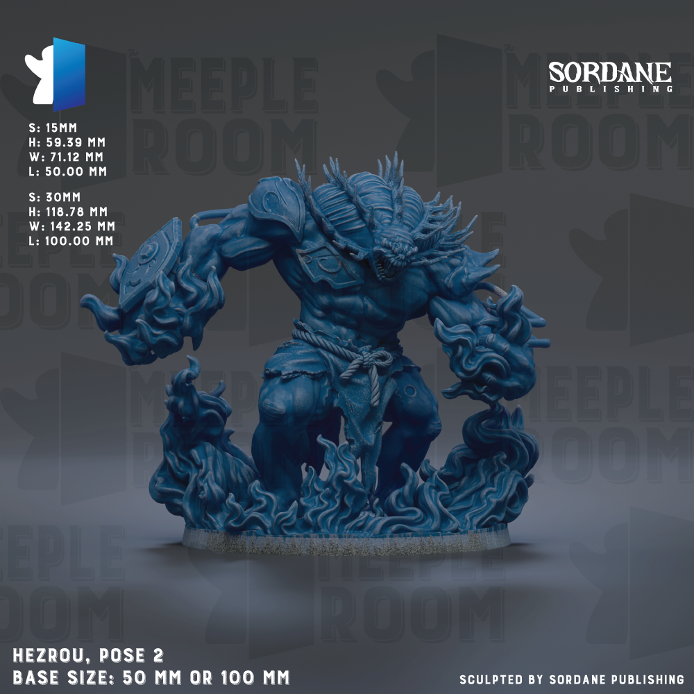a blue statue of a demon on a black background