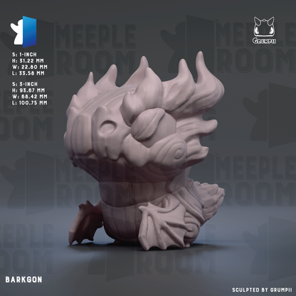 The image is a 3D rendering of a large, detailed dragon sculpture. The dragon has a fierce expression and is positioned in a crouched or sitting position, giving it a sense of readiness or power. The dragon is the main focus of the image, and there is no additional text present.