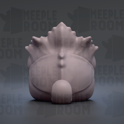 A 3D rendering of a stylized, abstract shape resembling a fish or aquatic creature, with a textured, organic appearance.