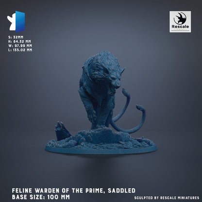 a blue statue of a demon on a rock