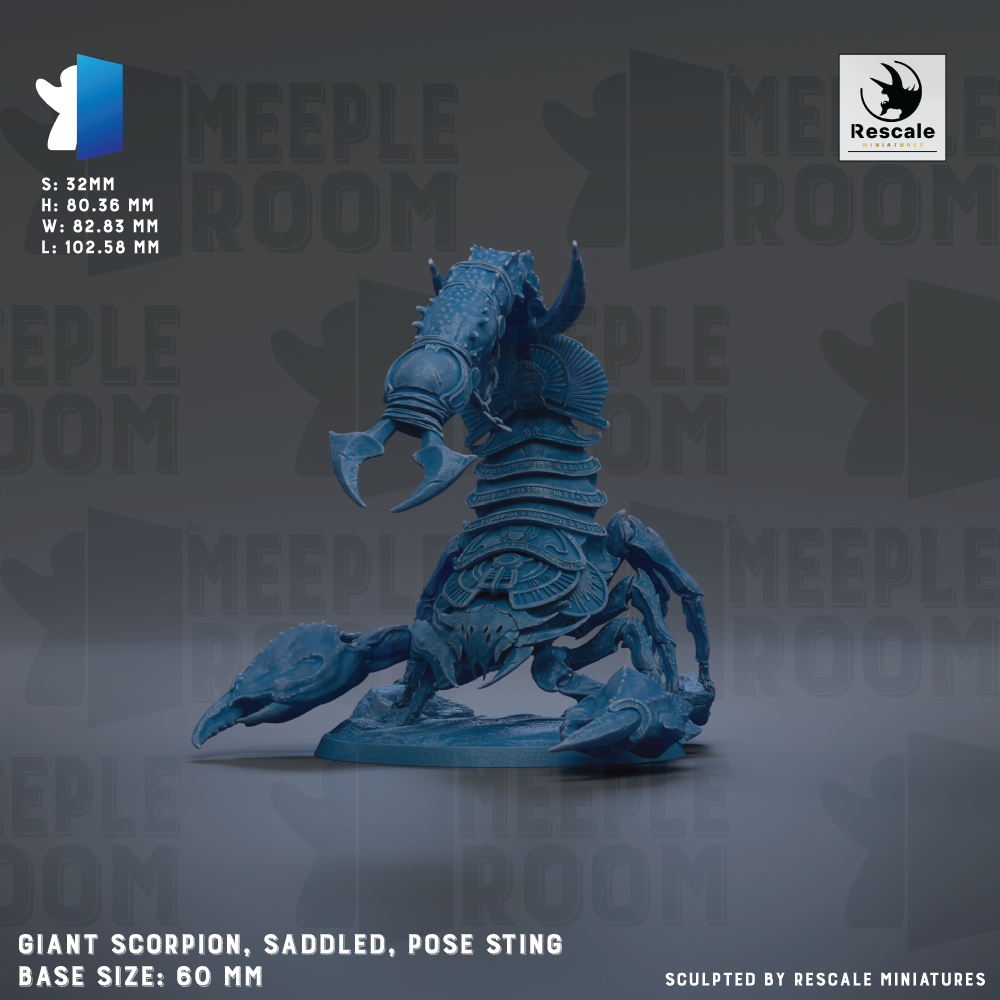 a blue plastic model of a scorpion on a gray background