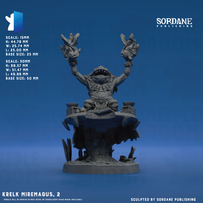 Krelk Miremagus by Sordane Publishing | Miniature | TTRPG | Unpainted | Print on Demand