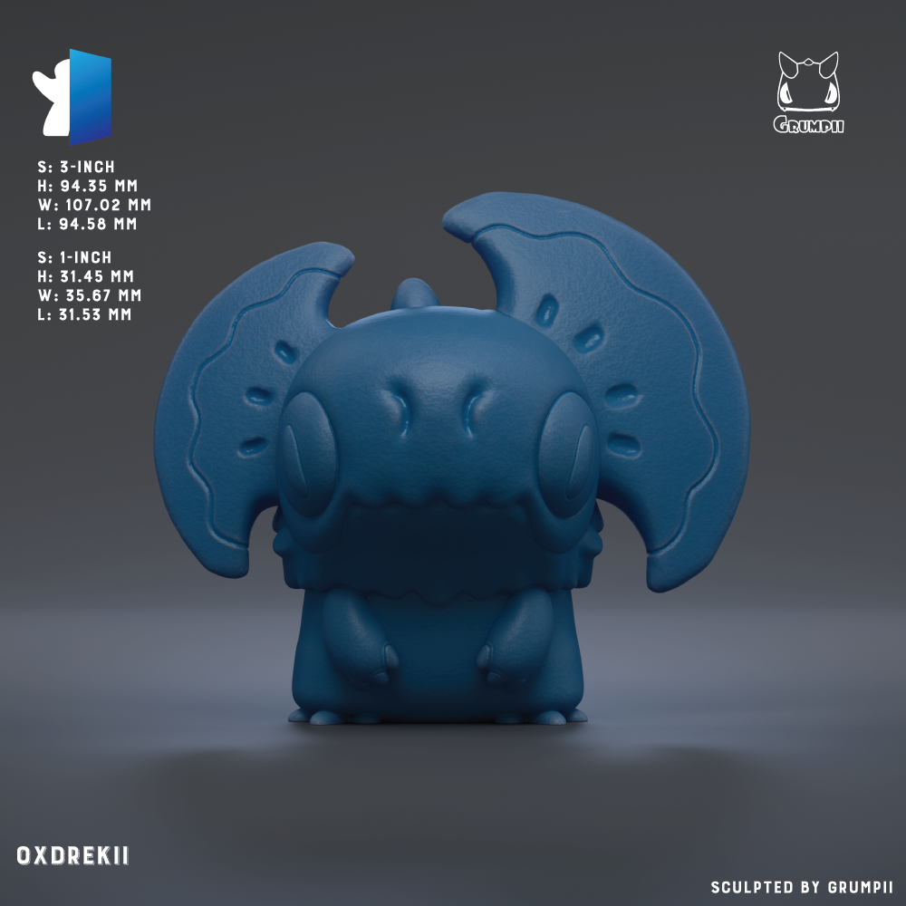 The image is a 3D rendering of a blue figurine, which appears to be a character from a video game. The figurine is depicted in a dynamic pose, with its arms and legs spread out, giving it a sense of movement. The image is described as a 3D rendering of a blue figurine, and it is shown in a 3D rendering.