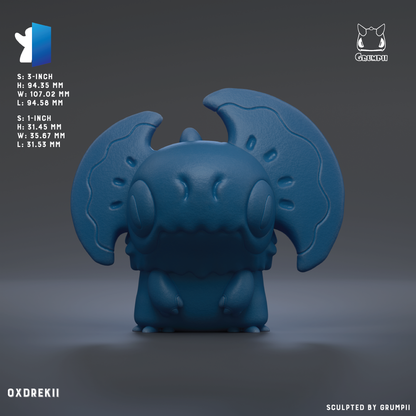 The image is a 3D rendering of a blue figurine, which appears to be a character from a video game. The figurine is depicted in a dynamic pose, with its arms and legs spread out, giving it a sense of movement. The image is described as a 3D rendering of a blue figurine, and it is shown in a 3D rendering.