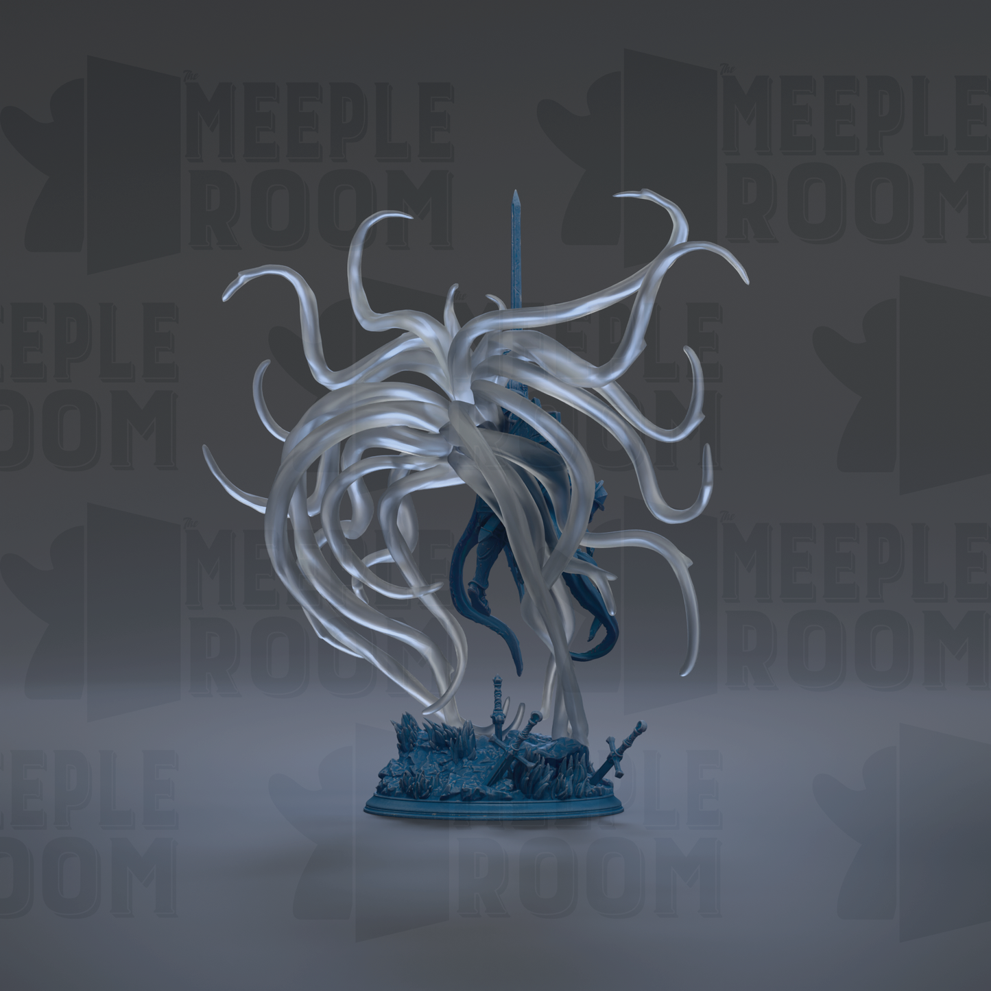 A 3D rendering of a fantastical creature with an intricate, ethereal design, featuring a combination of organic and mechanical elements.