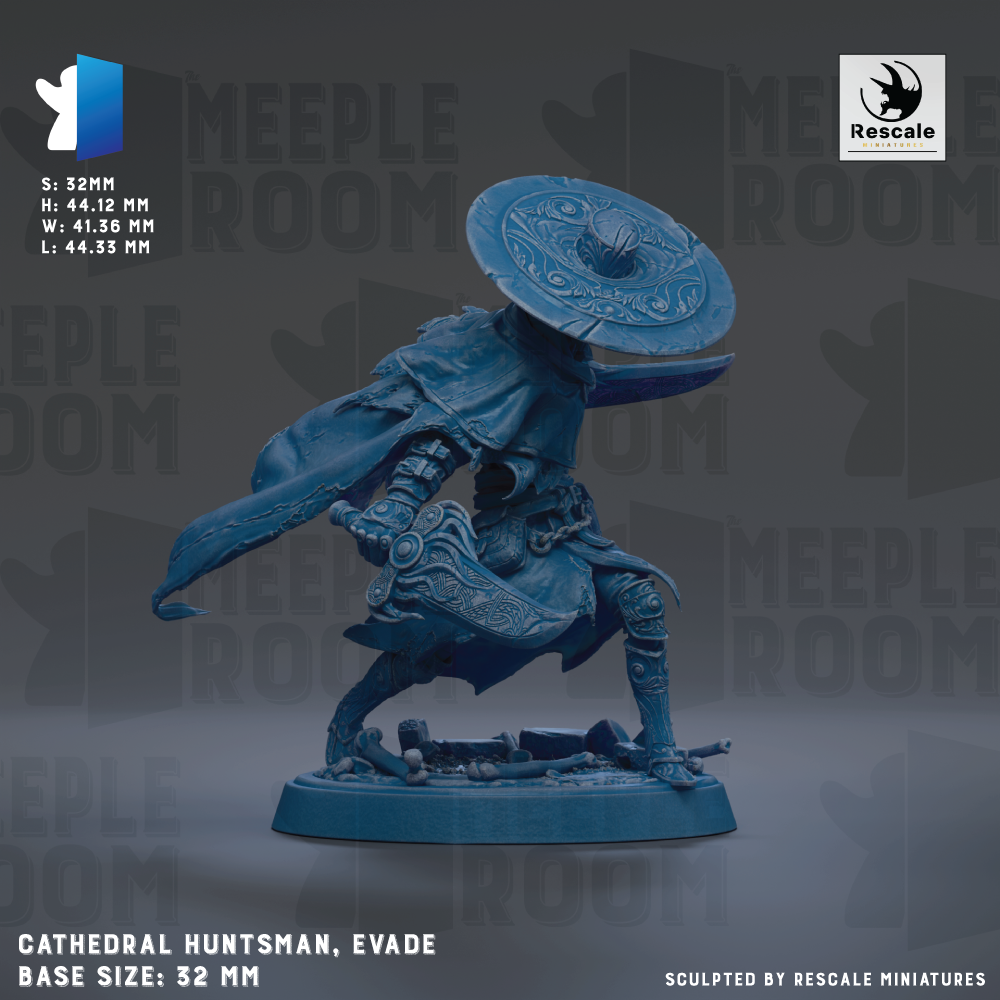 a blue statue of a man with a hat on his head