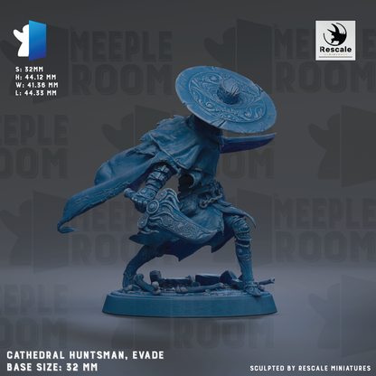 a blue statue of a man with a hat on his head