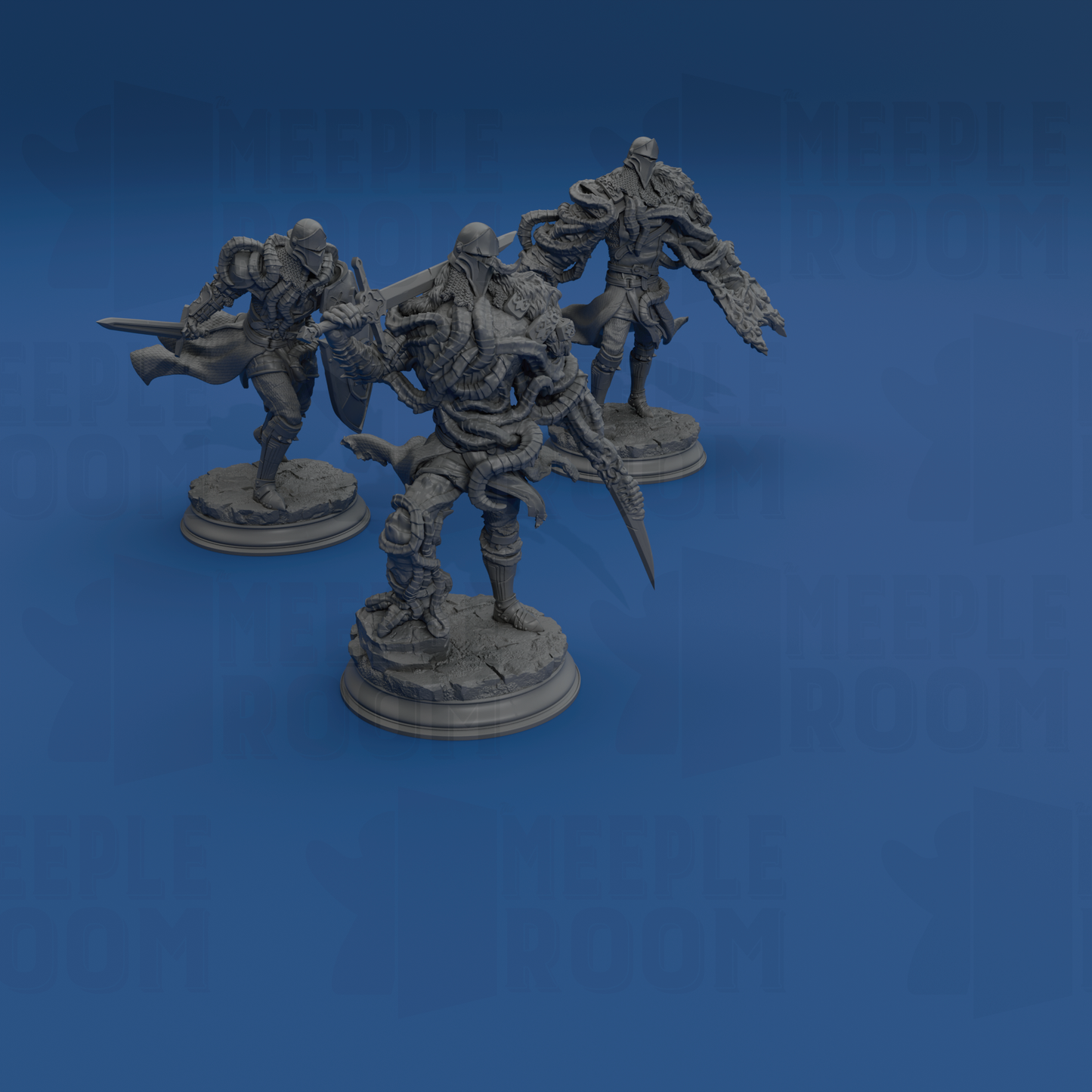 The Blight's Warriors, Blighted Knights by DM Stash | Miniature | TTRPG | Unpainted | Print on Demand