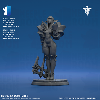 Nuru, Executioner by Twin Goddess Miniatures | Miniature | TTRPG | Unpainted | Print on Demand