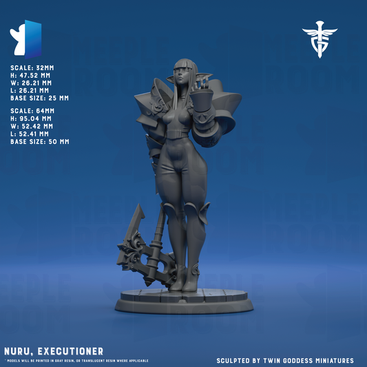 Nuru, Executioner by Twin Goddess Miniatures | Miniature | TTRPG | Unpainted | Print on Demand
