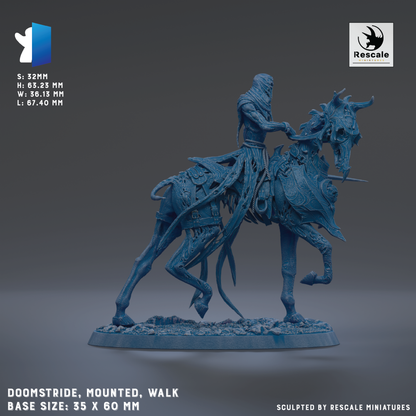 The image is a 3D model of a mounted knight on a horse, depicting a warrior figure in a dynamic pose.