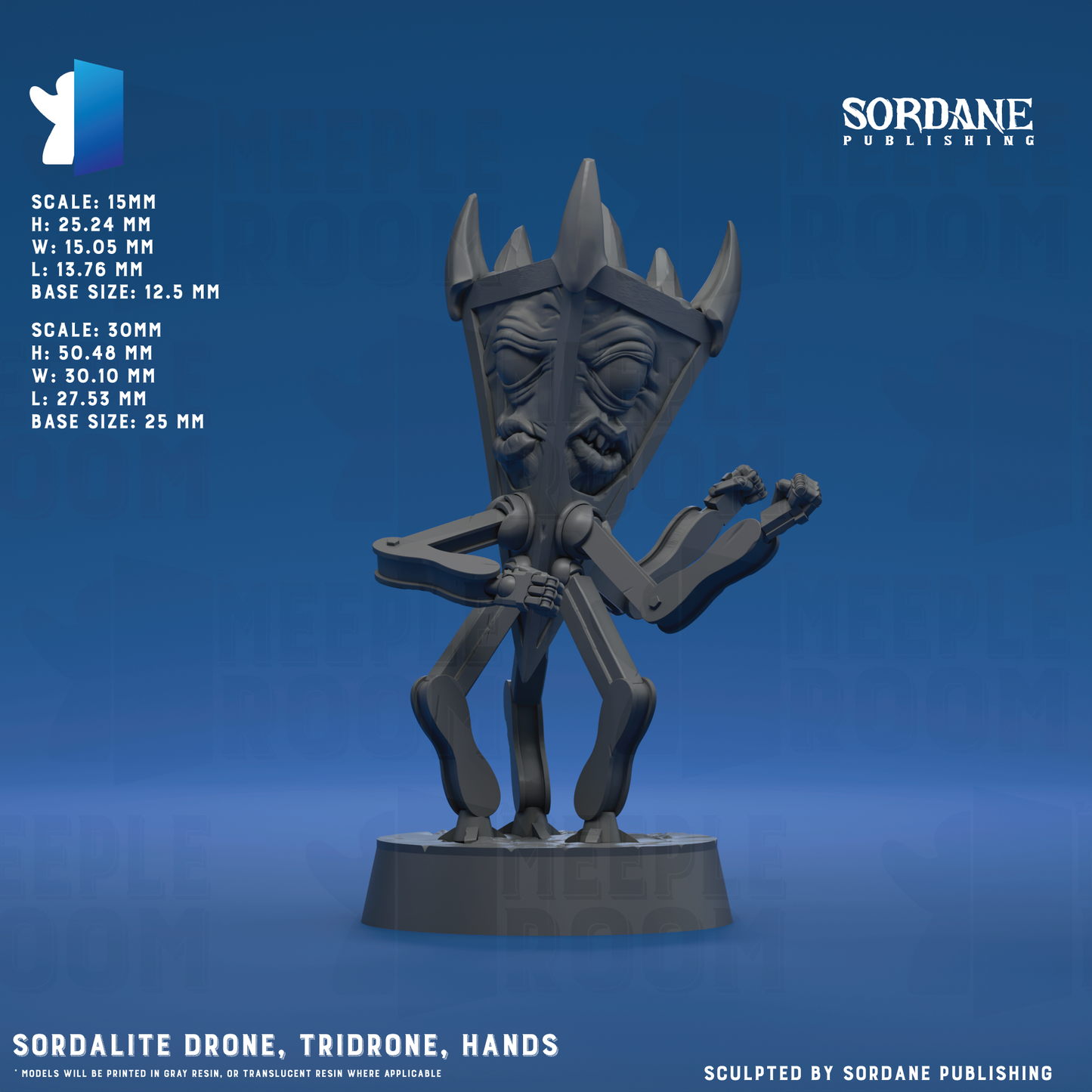 Sordalite Drone, Tridrone by Sordane Publishing | Miniature | TTRPG | Unpainted | Print on Demand