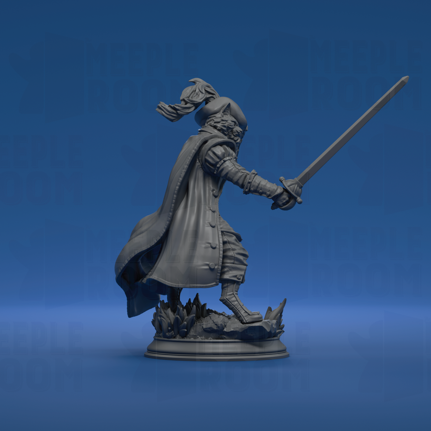 Puss-In-Boots, Tabaxi Fencer by DM Stash | Miniature | TTRPG | Unpainted | Print on Demand