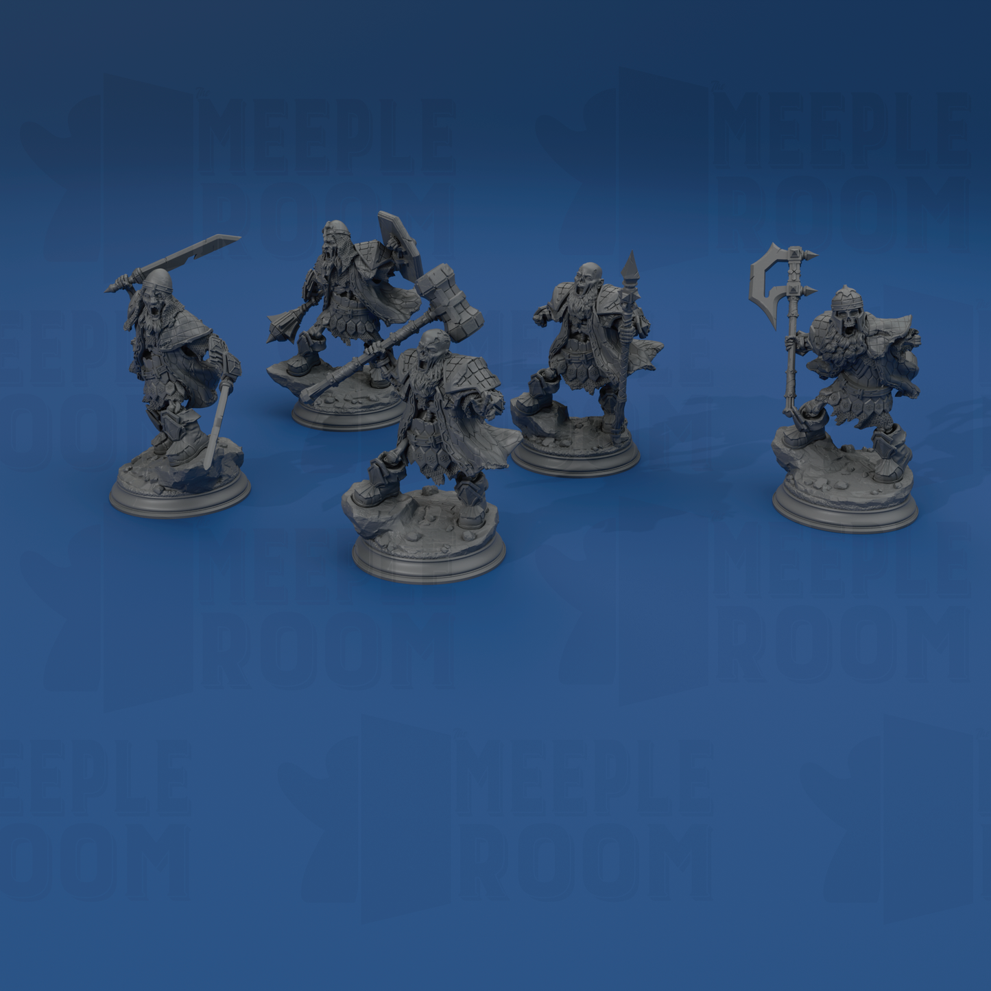 Undead Dwarven Brothers by DM Stash | Miniature | TTRPG | Unpainted | Print on Demand