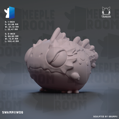 A 3D rendering of a large, abstract creature resembling a dragon or serpent, with a textured, bumpy appearance. The creature is positioned in the center of the image, and the background is a dark gray color with repeated text and logos.