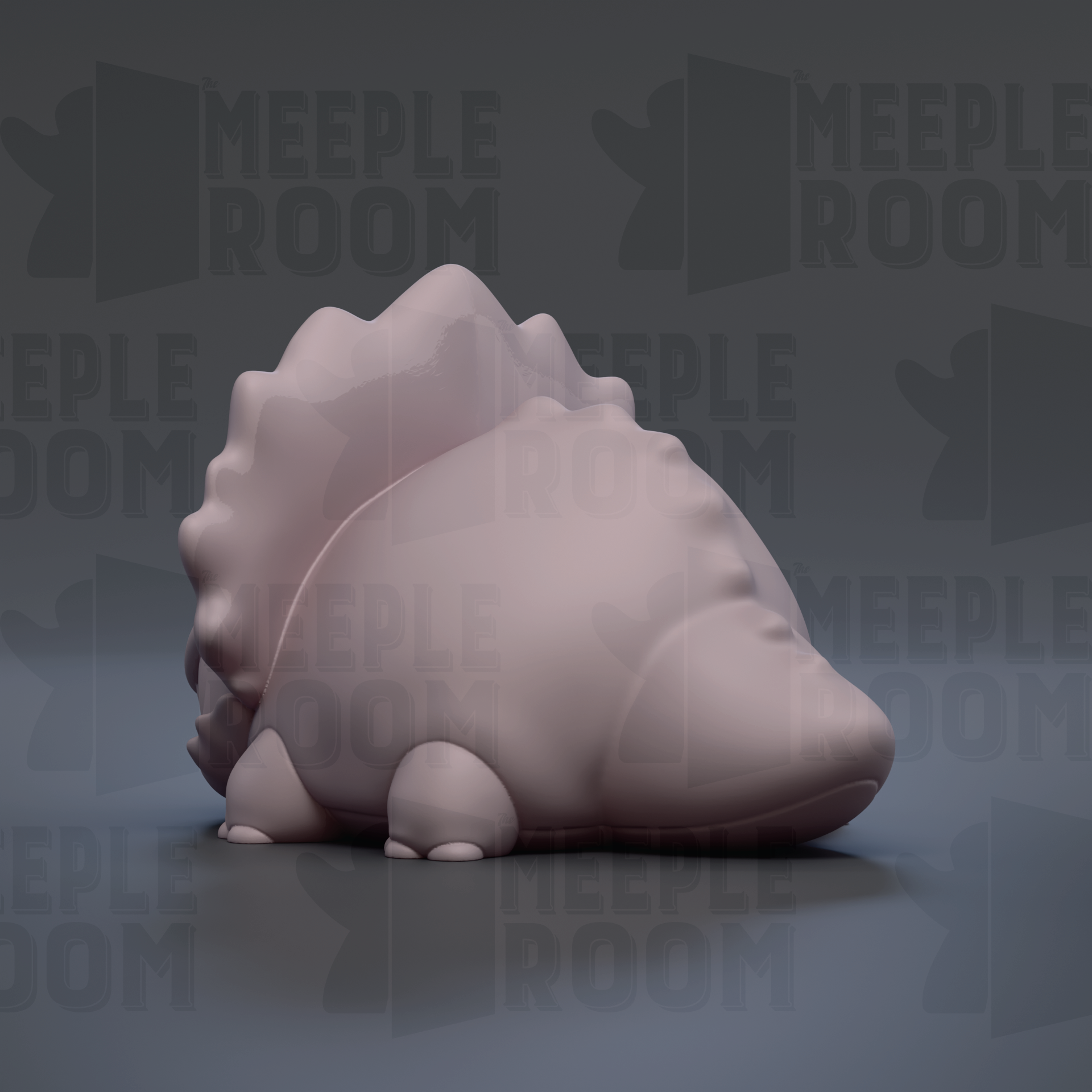 A 3D rendering of a pink, spiky toy resembling a small, furry creature.