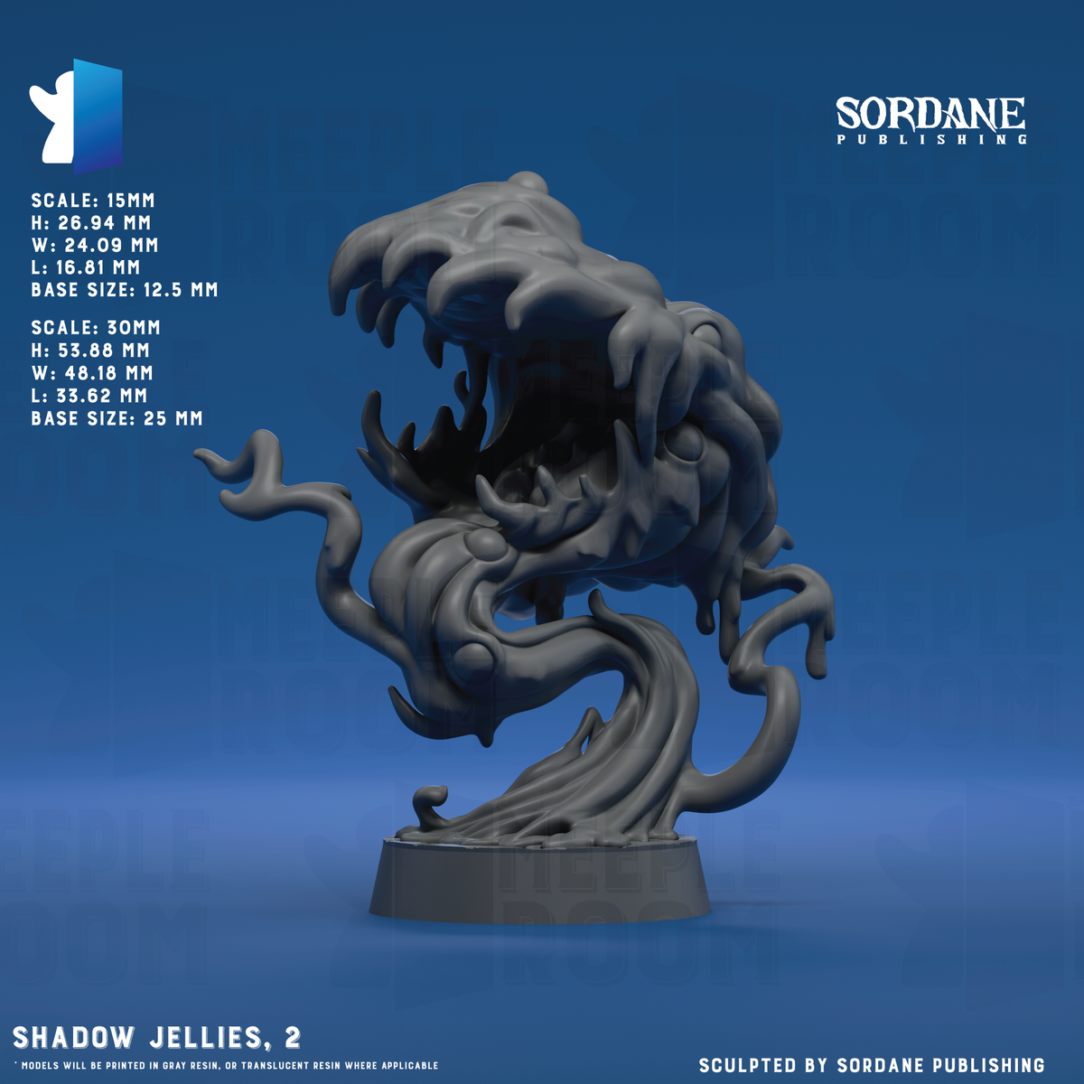 Shadow Jellies by Sordane Publishing | Miniature | TTRPG | Unpainted | Print on Demand