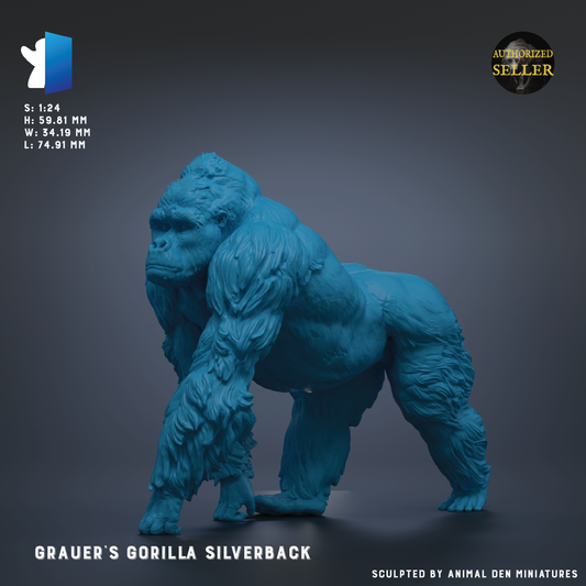 a large, blue gorilla statue.