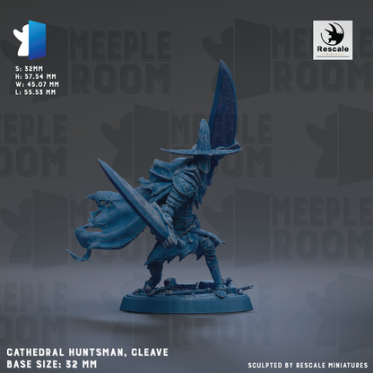 A figurine of a knight in a blue outfit, holding a sword and shield, is shown against a dark background with repeated text.