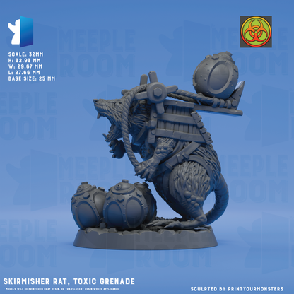 Skirmisher Rat by PrintYourMonsters | Miniature | TTRPG | Unpainted | Print on Demand