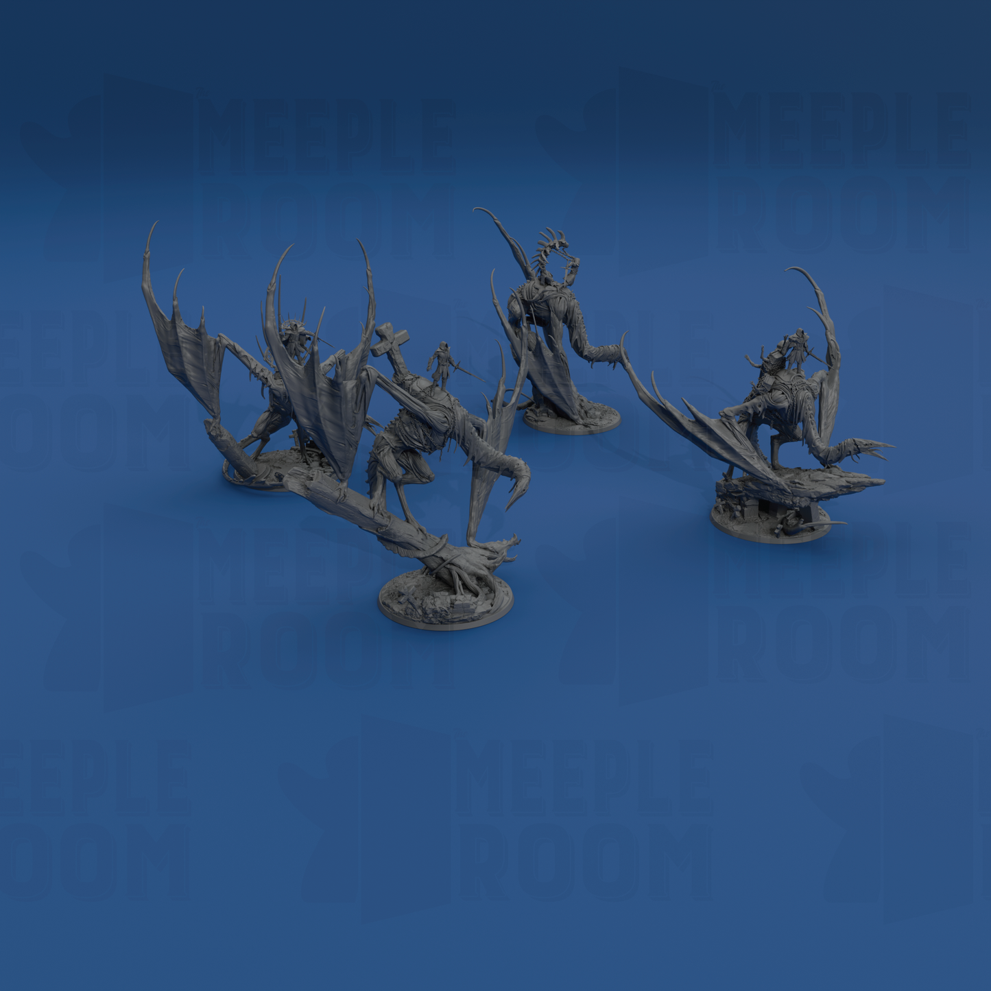 Nightwing Mourner, Mounted by Rescale Miniatures | Miniature | TTRPG | Unpainted | Print on Demand