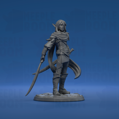 Hassan'dil, Elf Ranger by Twin Goddess Miniatures | Miniature | TTRPG | Unpainted | Print on Demand