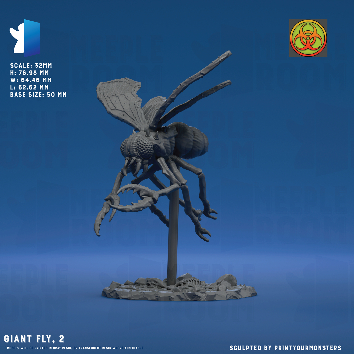 Giant Fly by PrintYourMonsters | Miniature | TTRPG | Unpainted | Print on Demand
