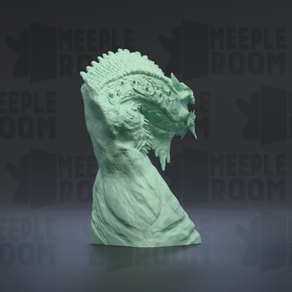 Demonic Dragon, Adult, Open Mouth, Bust by Dino & Dog | Miniature | TTRPG | Unpainted | Print on Demand
