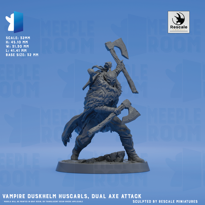 Vampire Duskhelm Huscarls by Rescale Miniatures | Miniature | TTRPG | Unpainted | Print on Demand