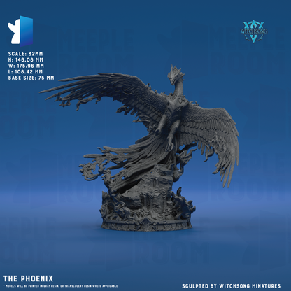 The Phoenix by Witchsong Miniatures | Miniature | TTRPG | Unpainted | Print on Demand